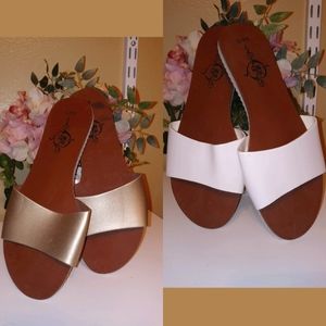 Two Pack of Vegan Leather Slides